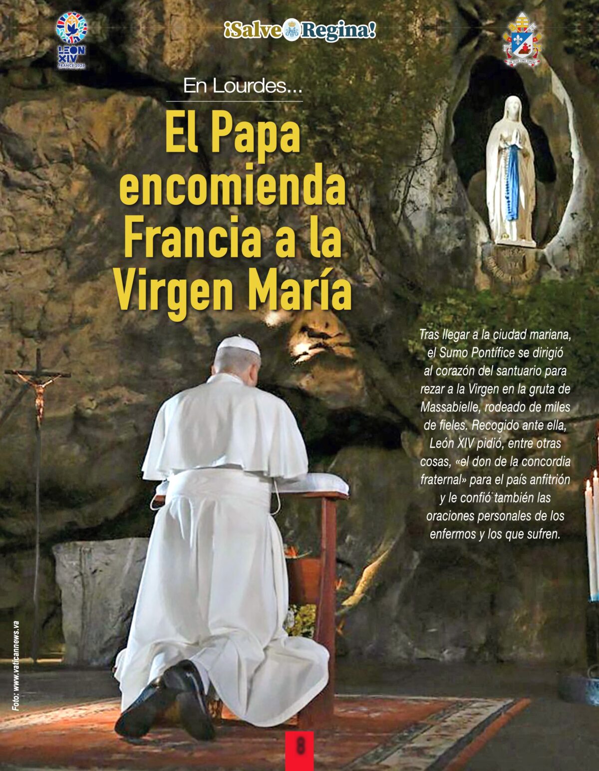 El Papa encomienda Francia a laVirgen María
